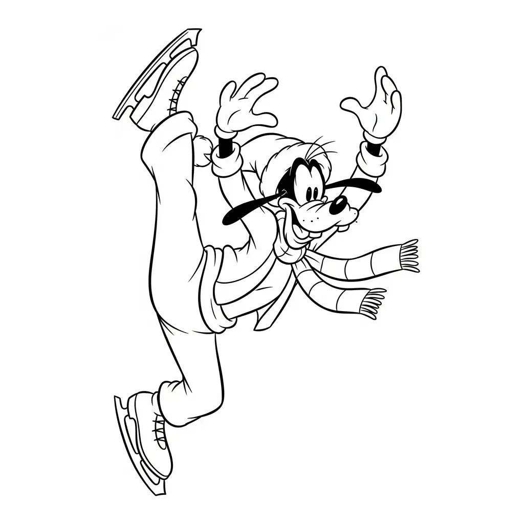 Goofy de Navidad para colorear para imprimir para niño de 2 años