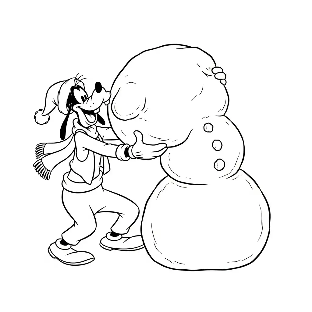 Goofy de Navidad para colorear para imprimir gratis pdf