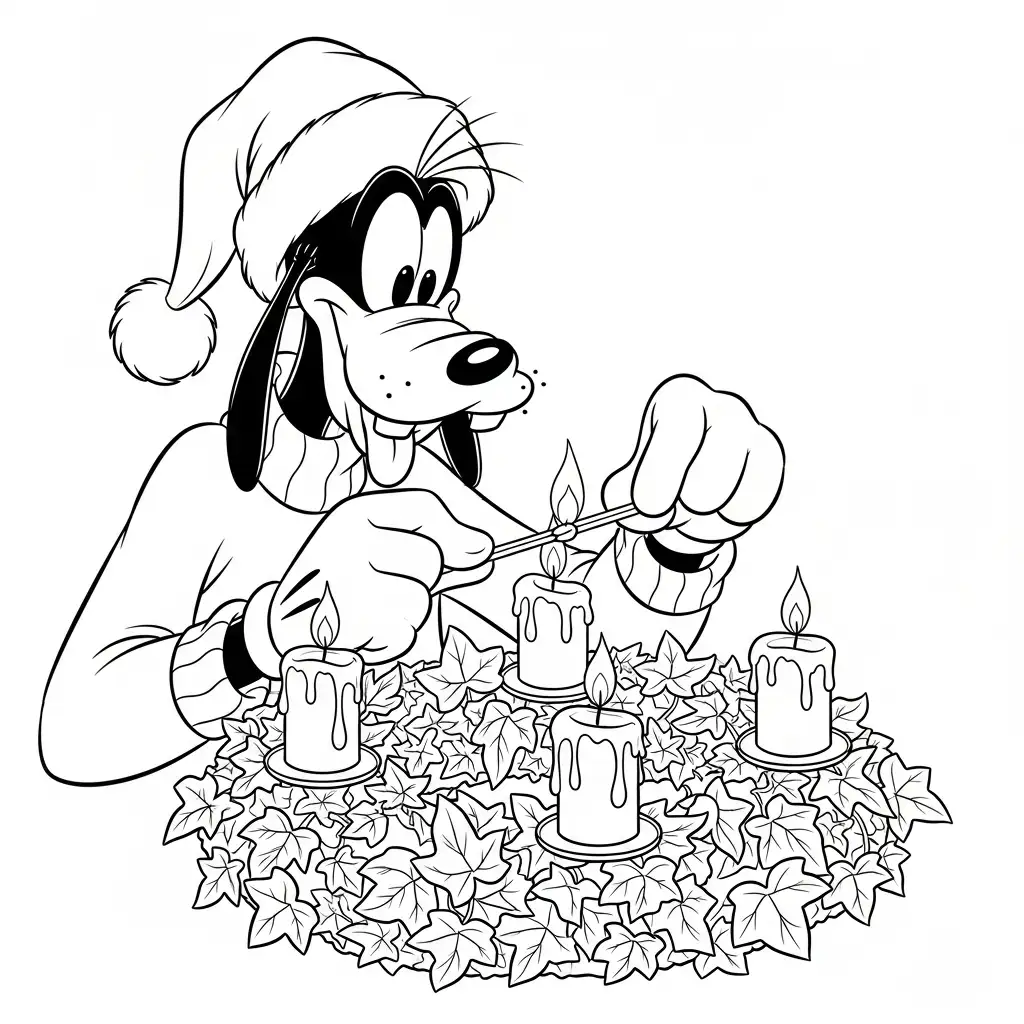 Goofy de Navidad para colorear para imprimir gratis