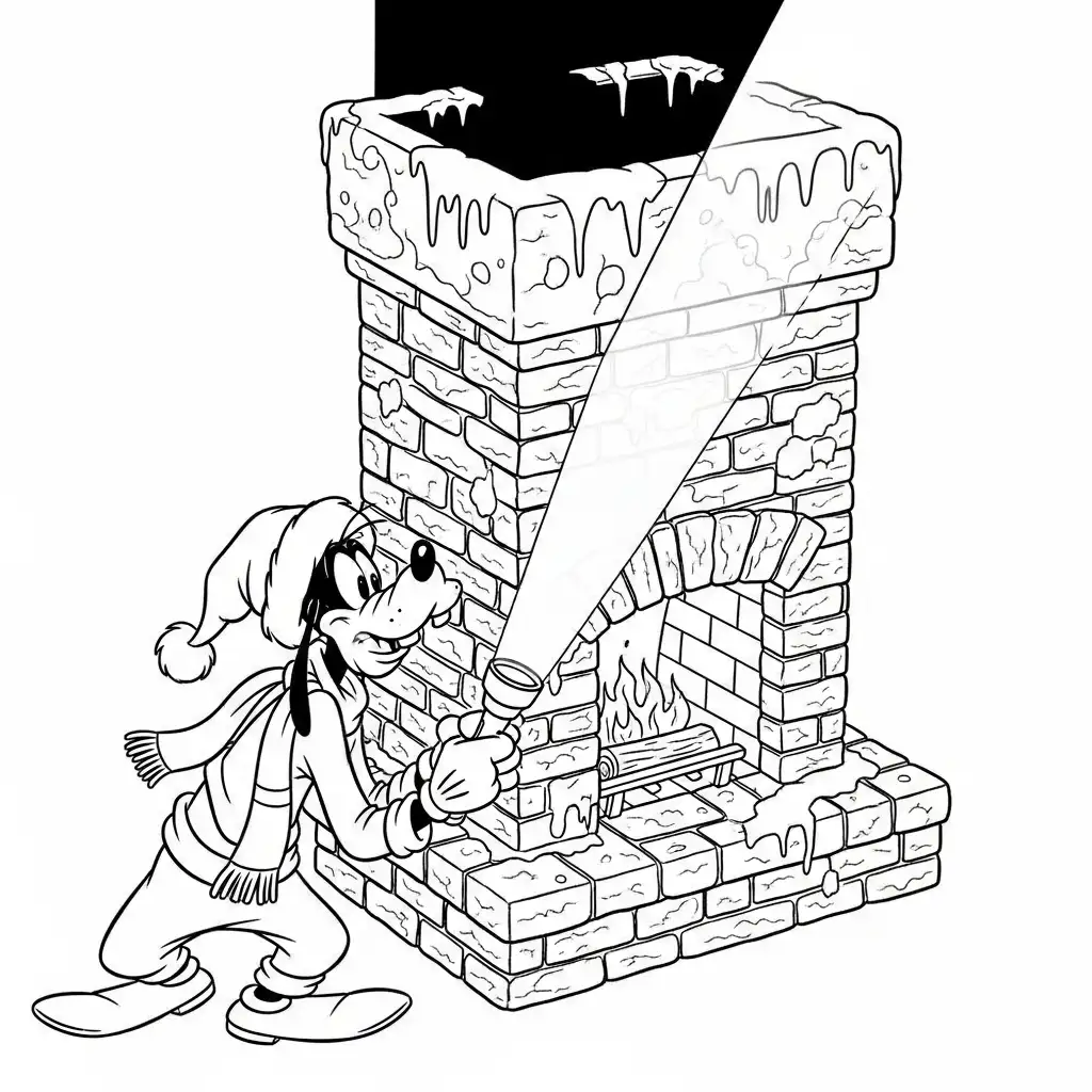 Goofy de Navidad para colorear para imprimir para niño de 12 años