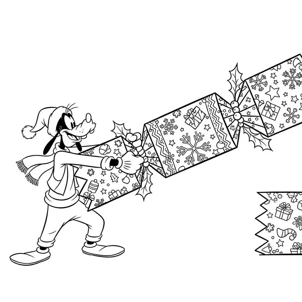 Goofy de Navidad para colorear para imprimir para niños