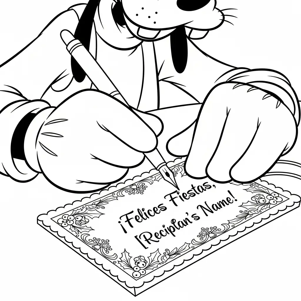 Goofy de Navidad para colorear y aprendizaje