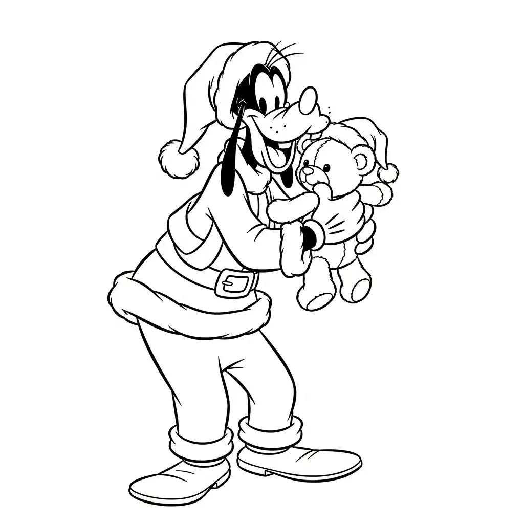Goofy de Navidad para colorear para imprimir