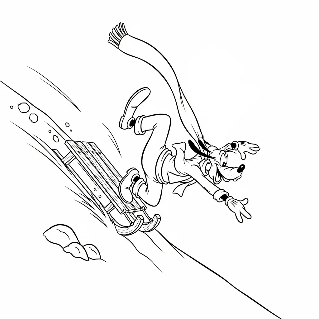 Goofy de Navidad para colorear para niño