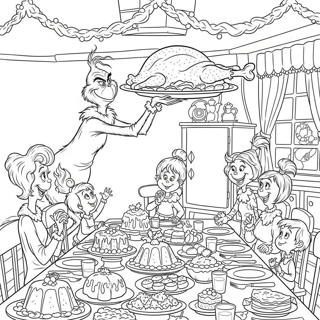 Grinch para colorear para imprimir para niño de 3 años