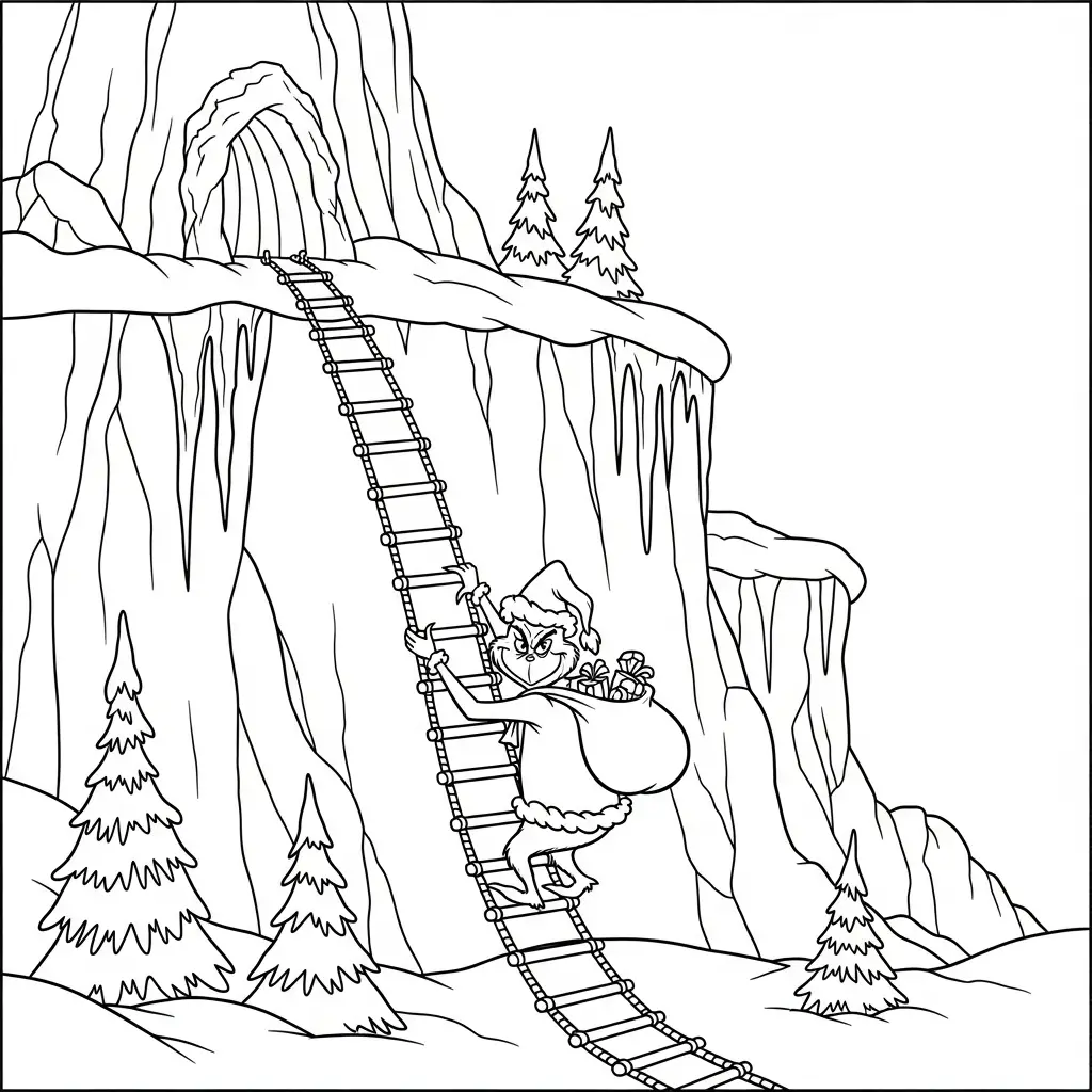 Grinch para colorear para imprimir para niños 1