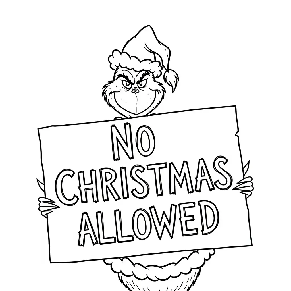 Grinch para colorear para imprimir gratis