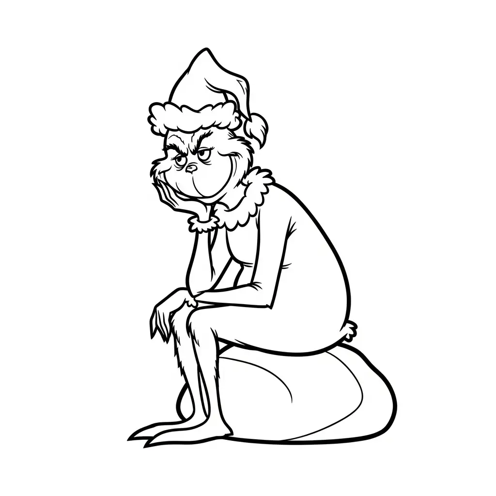 Grinch para colorear para niño de 6 años 1