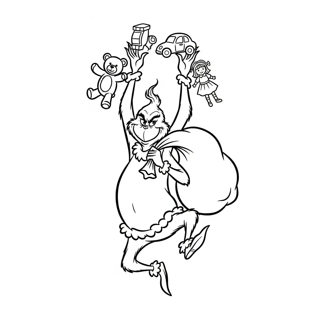 Grinch para dibujar e imprimir