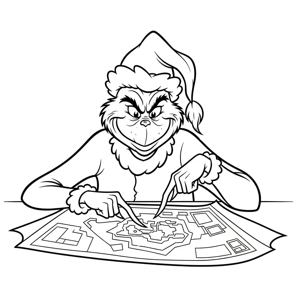 Grinch para colorear para niños para imprimir 1