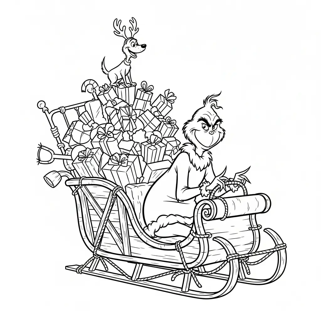 Grinch para colorear para imprimir gratis 1