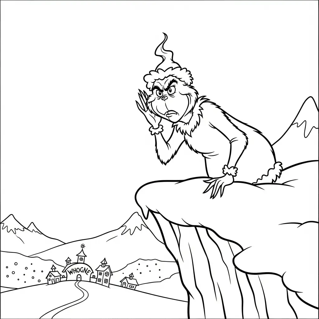 imprimir Grinch para colorear para niño