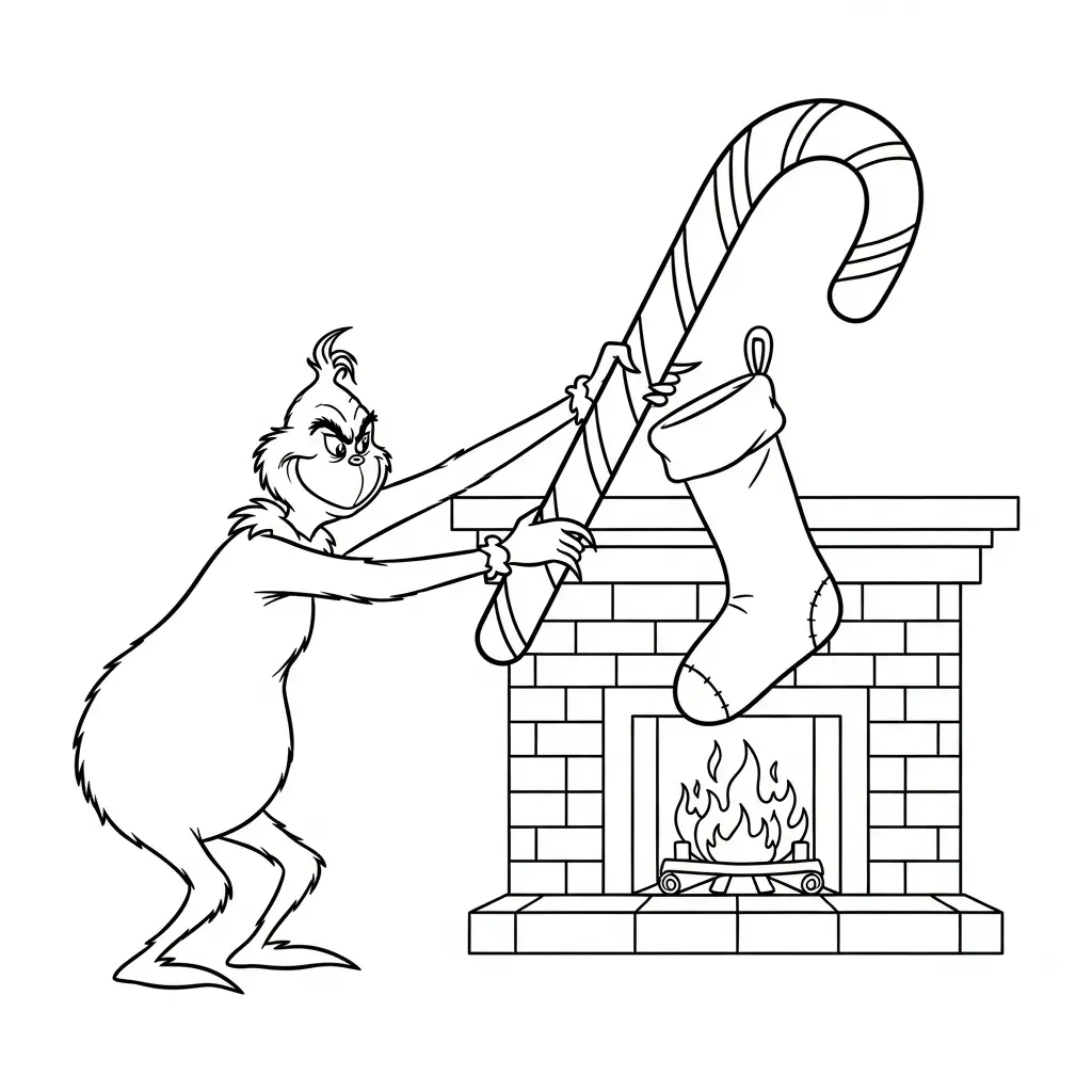 para imprimir Grinch para colorear gratis