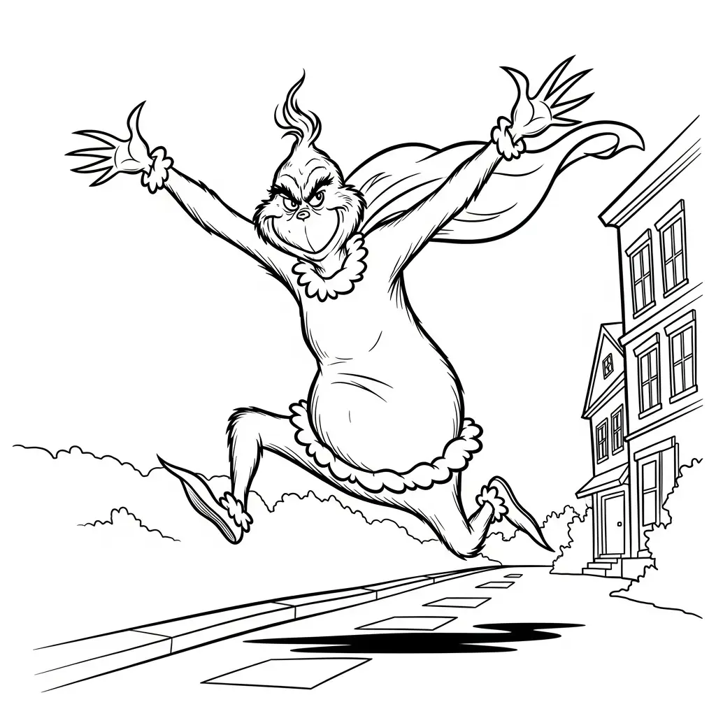 Grinch para colorear para niño de 6 años