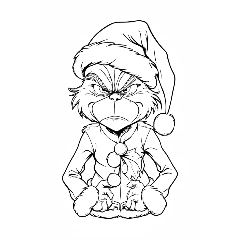 Grinch de Navidad 19 para colorear y aprendizaje