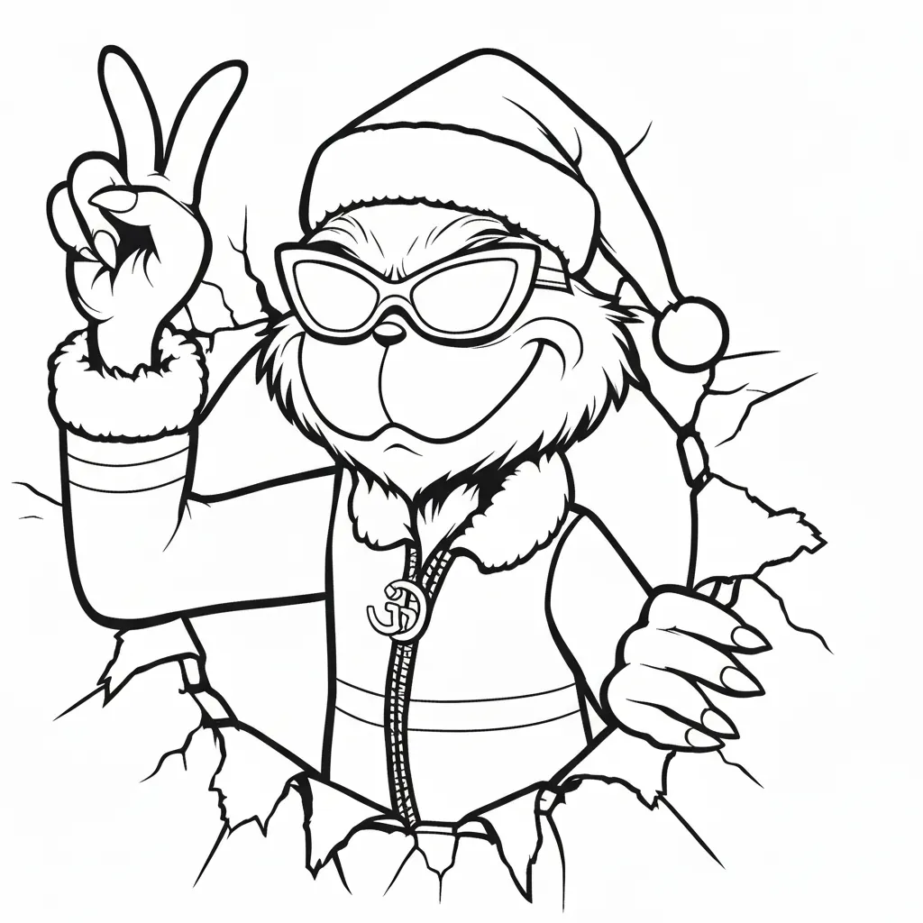 Grinch de Navidad 3 para colorear para niño gratis