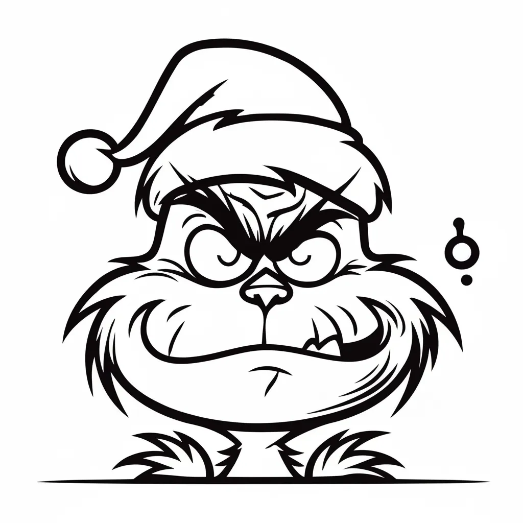 Grinch de Navidad 6 para colorear para imprimir para niño de 4 años