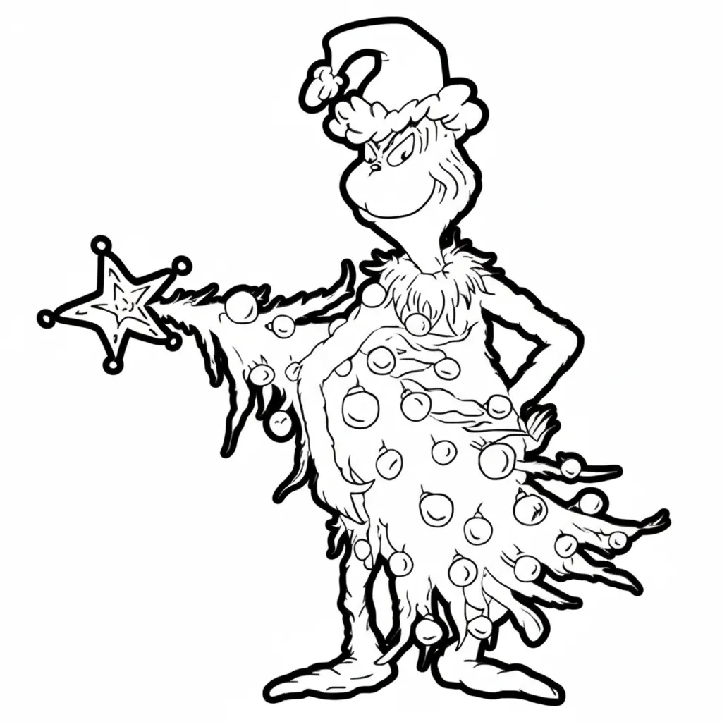 Grinch de Navidad 8 para colorear para niño para imprimir gratis