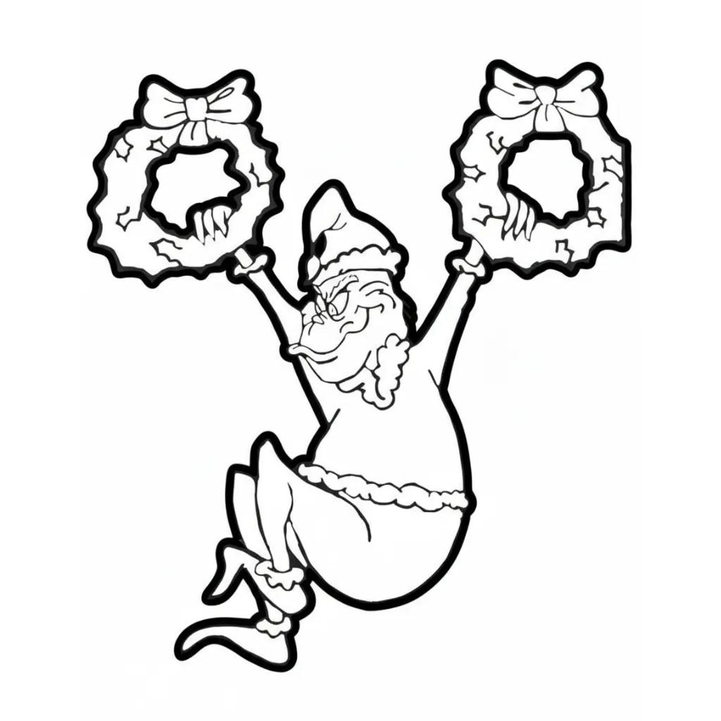 Grinch de Navidad 9 para colorear para imprimir para niño de 12 años