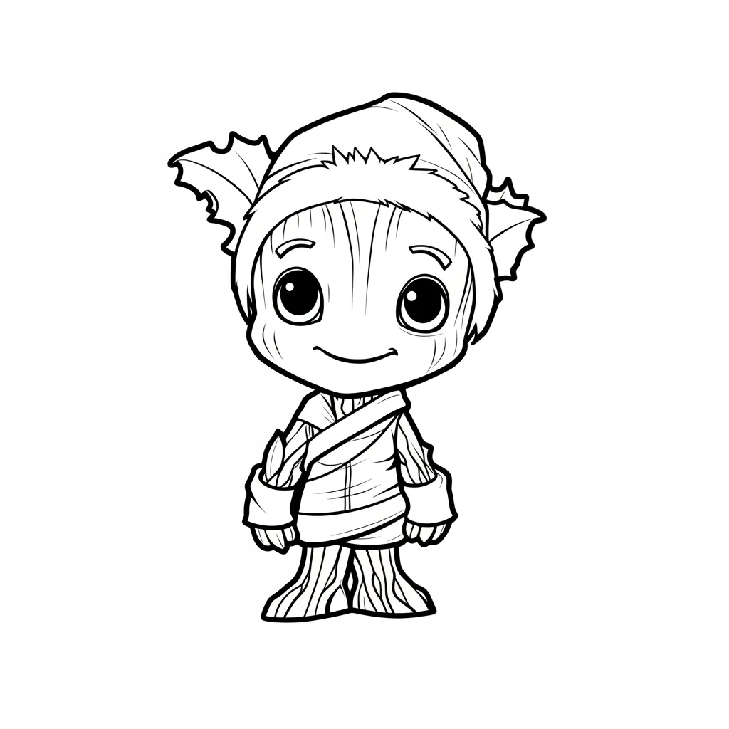 Groot de Navidad 13 para colorear y aprendizaje