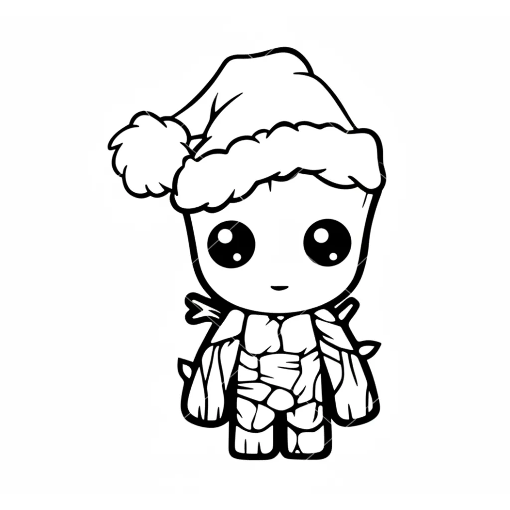 Groot de Navidad 14 para dibujar e imprimir