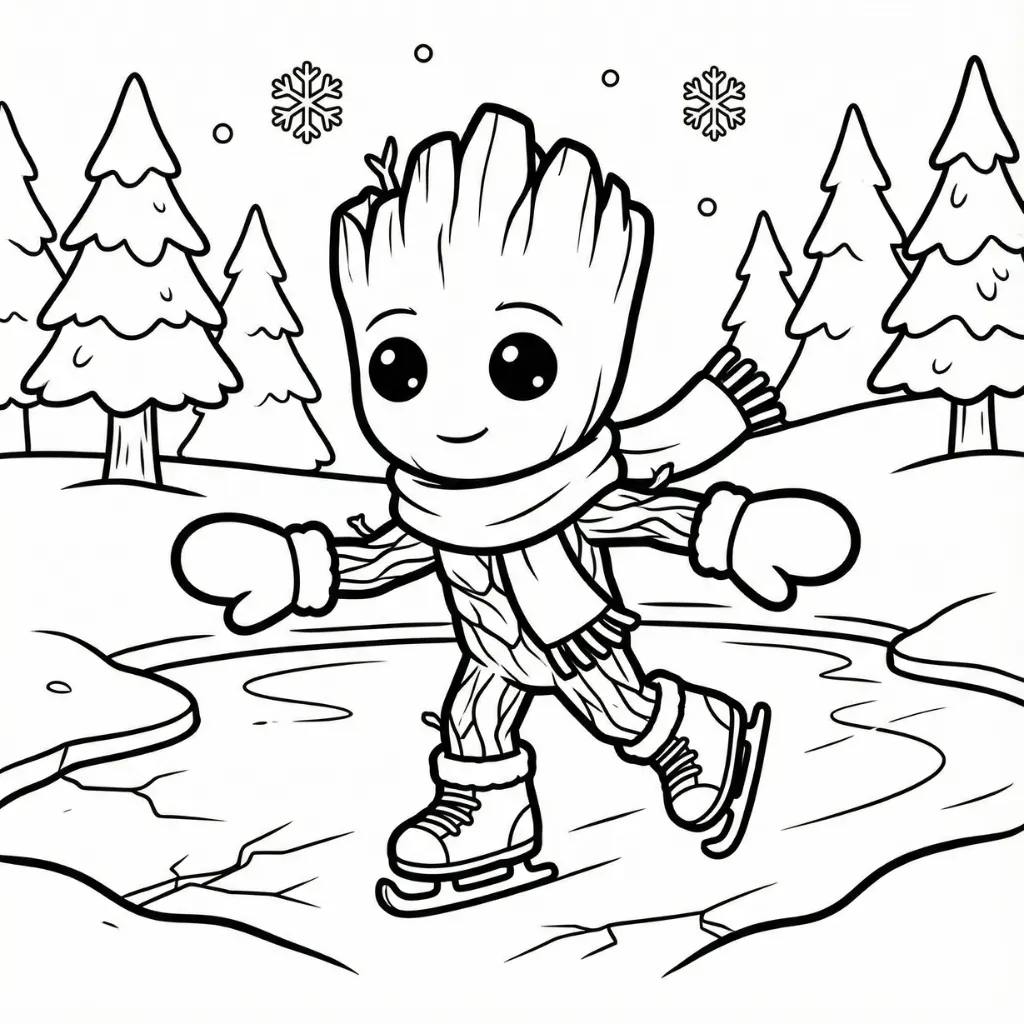 Groot de Navidad 2 para colorear en línea para niño