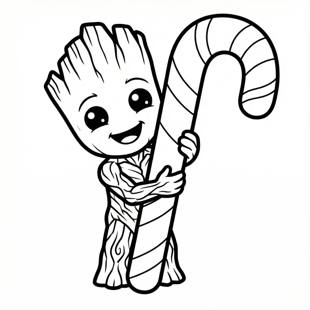Groot de Navidad 6 para colorear gratis para imprimir