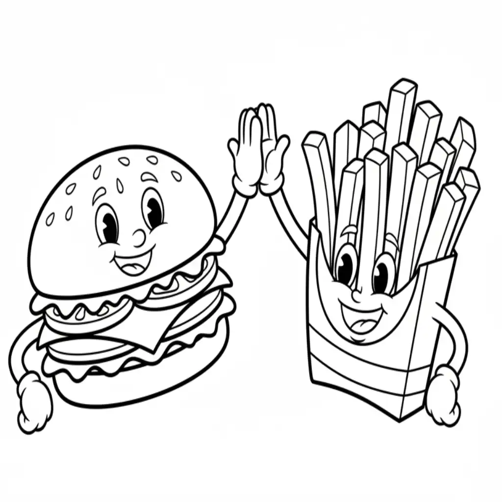 Hamburguesa para colorear para niños para imprimir