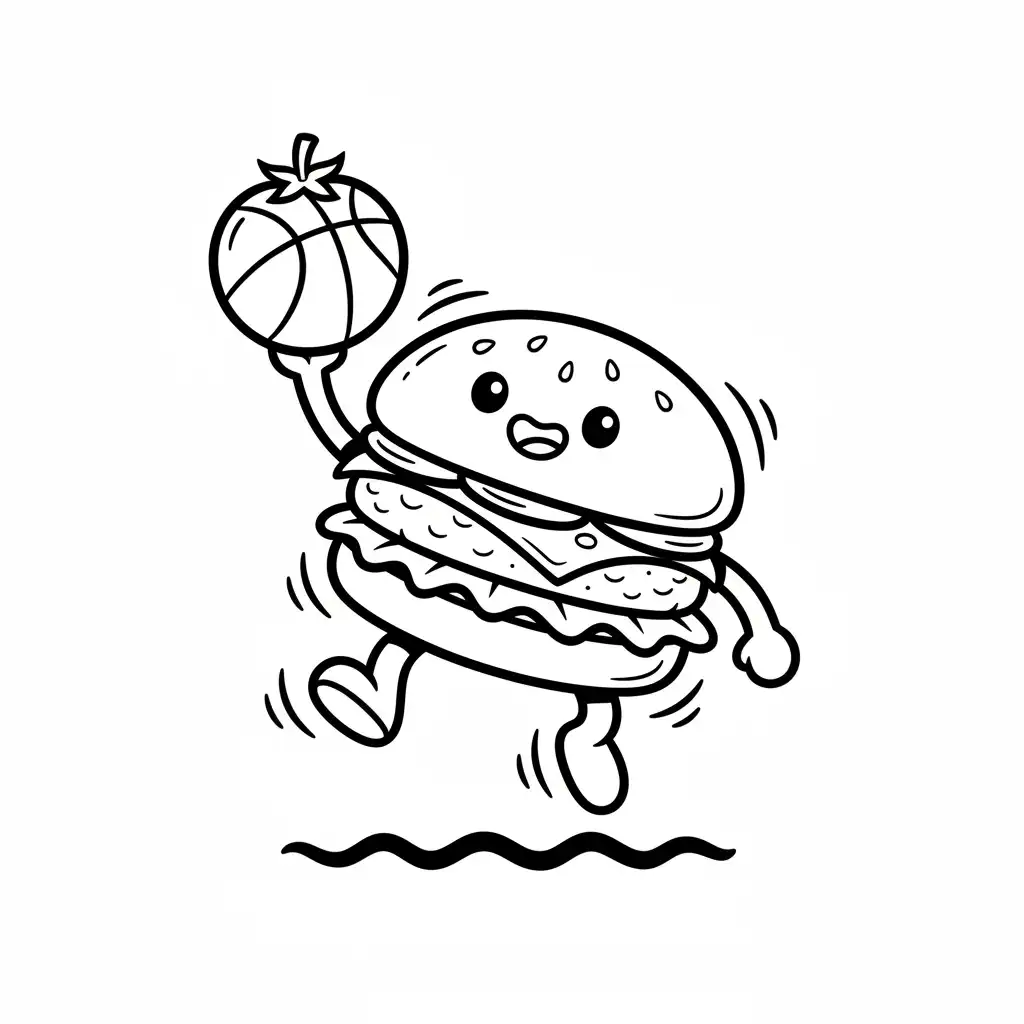Hamburguesa para colorear para niño de 6 años