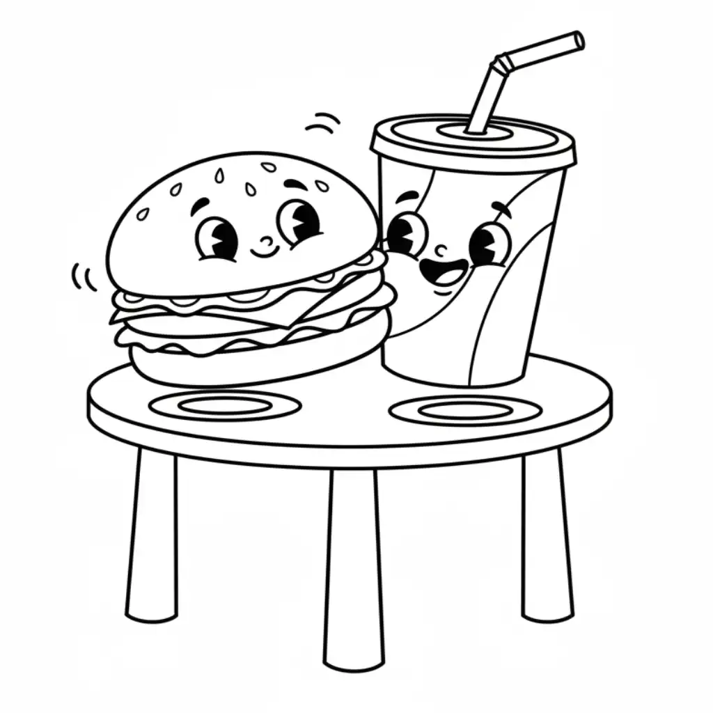 Hamburguesa para colorear de para niños 1
