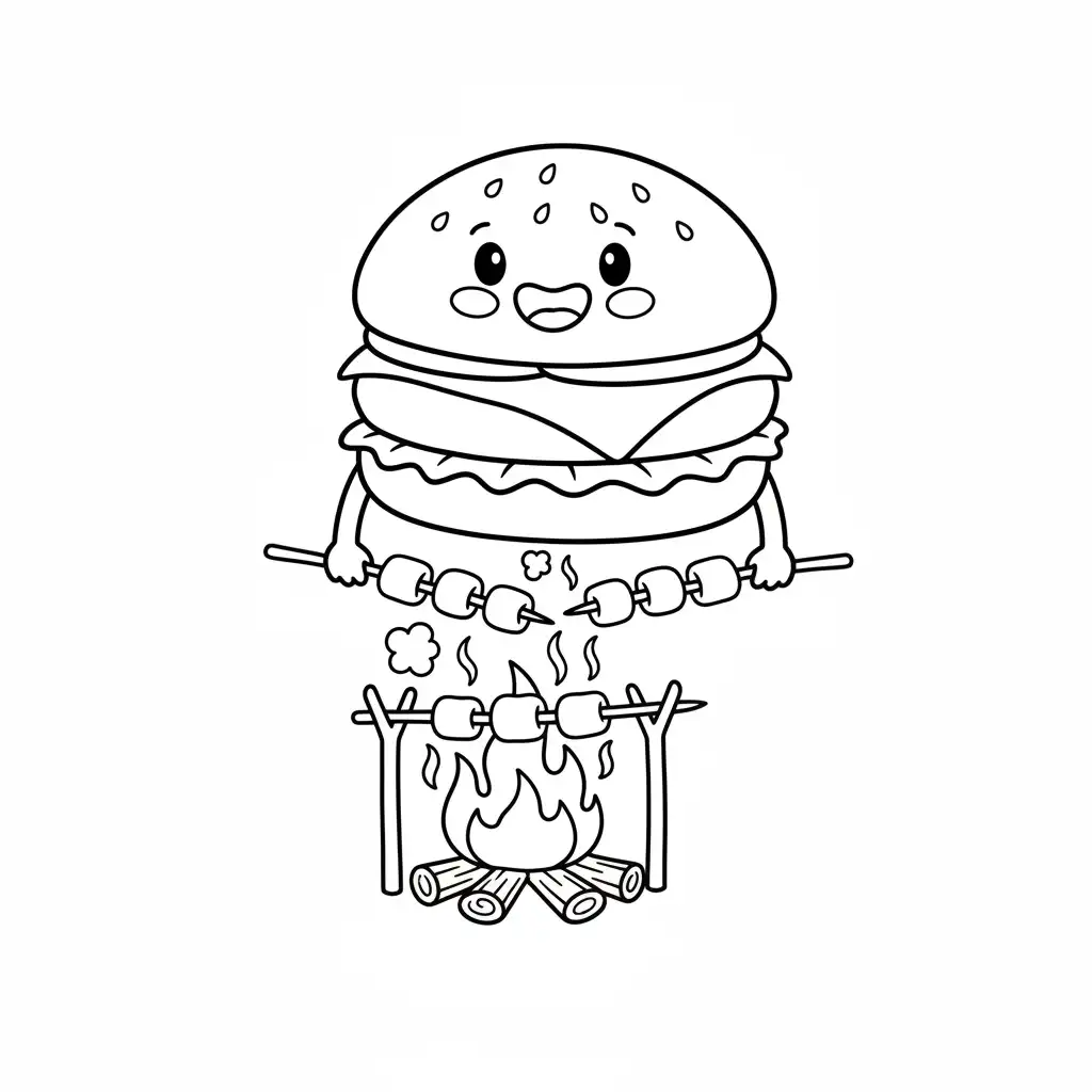 Hamburguesa para colorear para imprimir para niño de 2 años