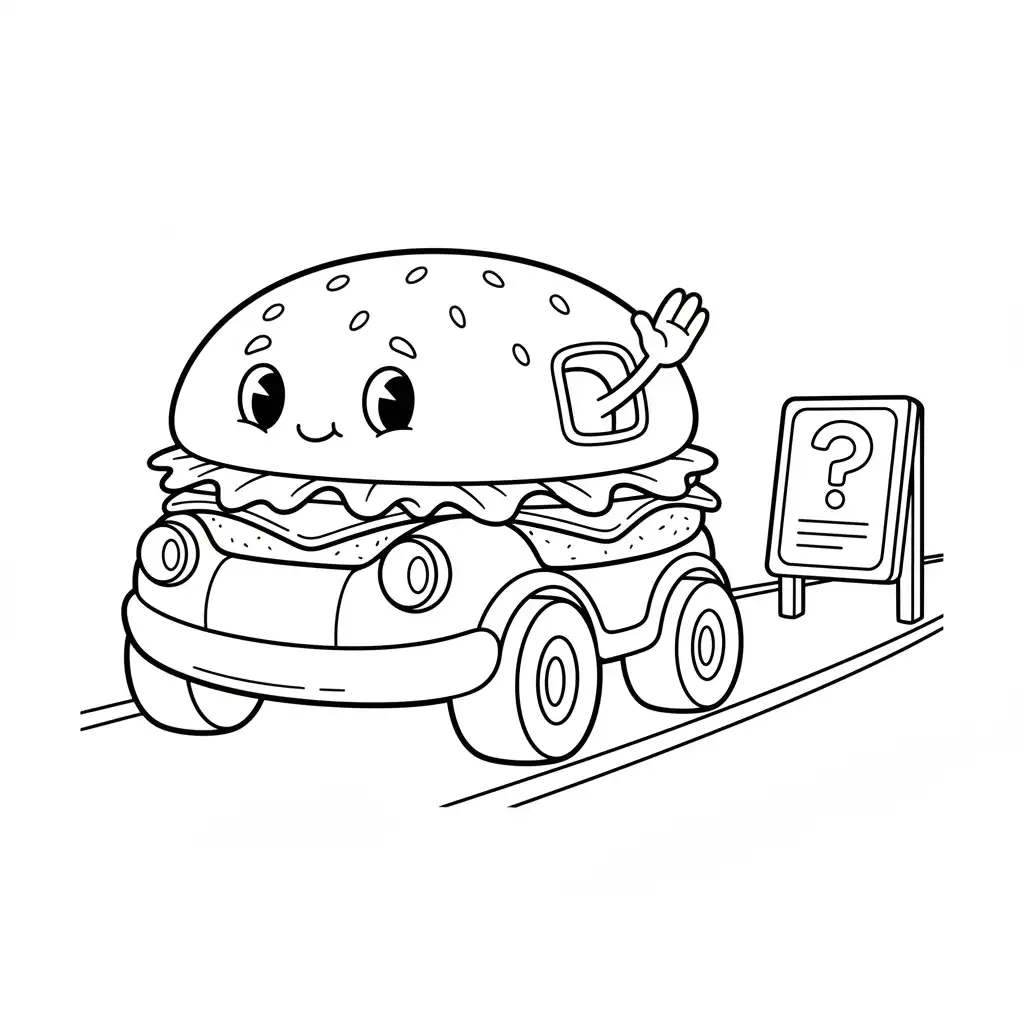 Hamburguesa para colorear para imprimir para niño de 3 años