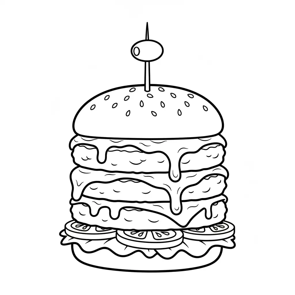 Hamburguesa para colorear para niño de 7 años