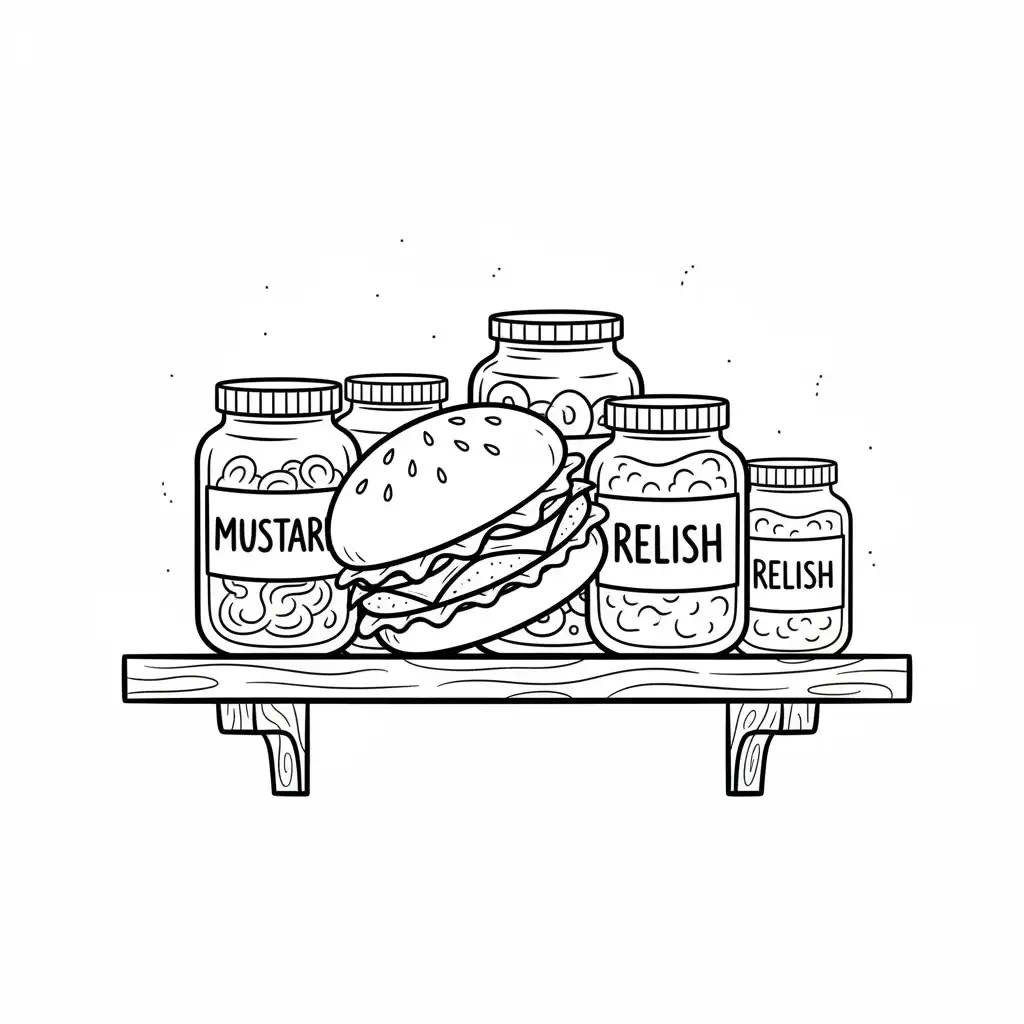 Hamburguesa para colorear para niños para imprimir gratis