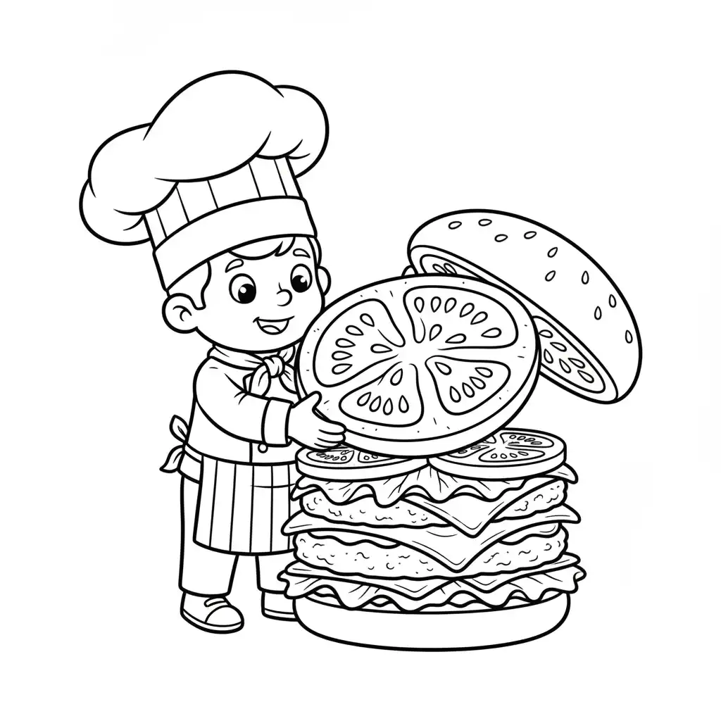 Hamburguesa para colorear gratis para niños