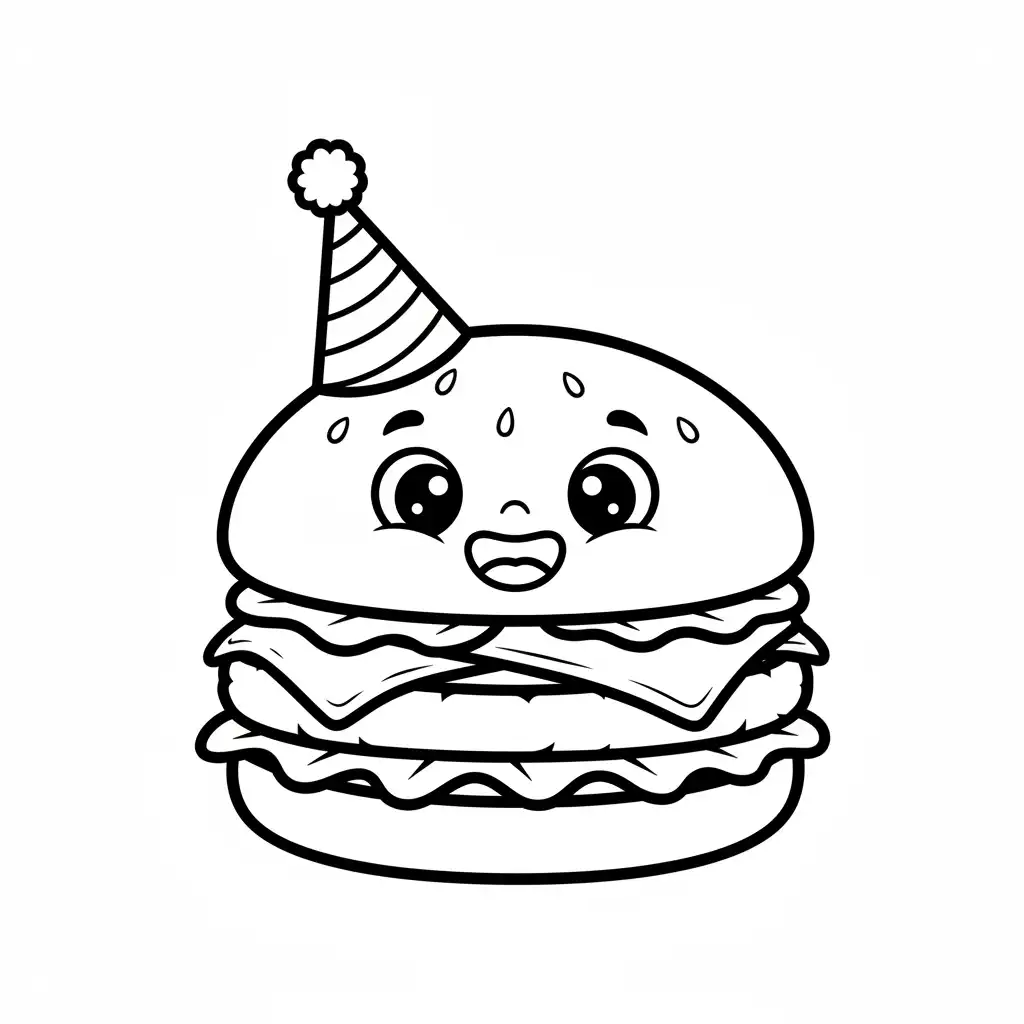 Hamburguesa para colorear gratis