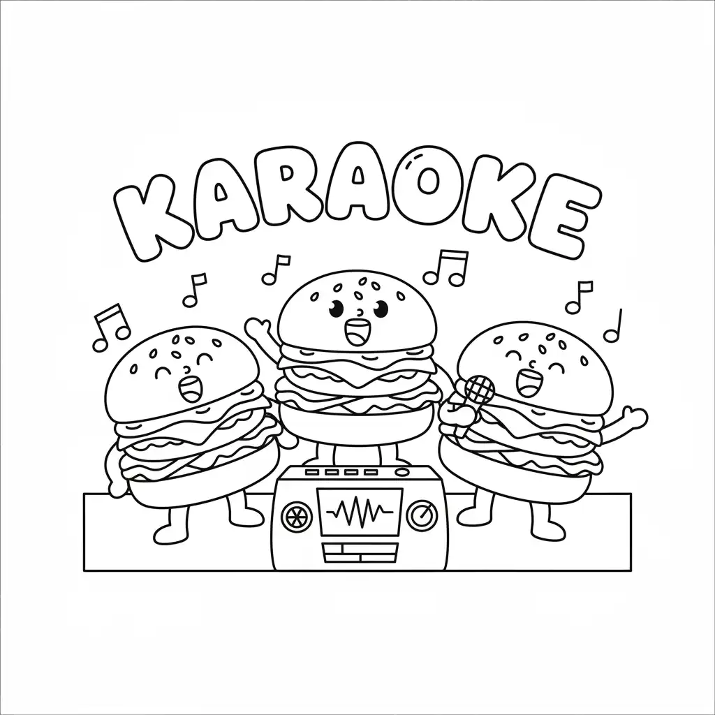 Hamburguesa para colorear para imprimir para niño de 4 años 1