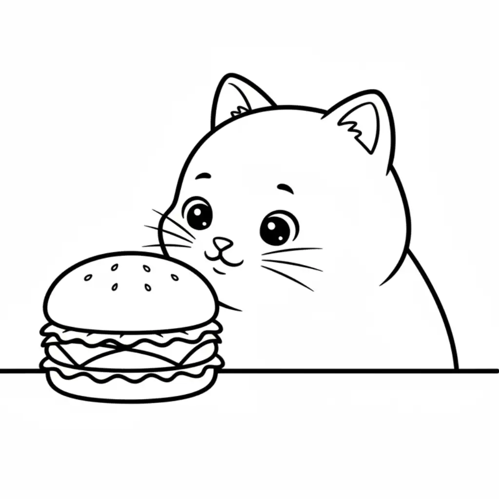 Hamburguesa para colorear para imprimir para niño de 9 años