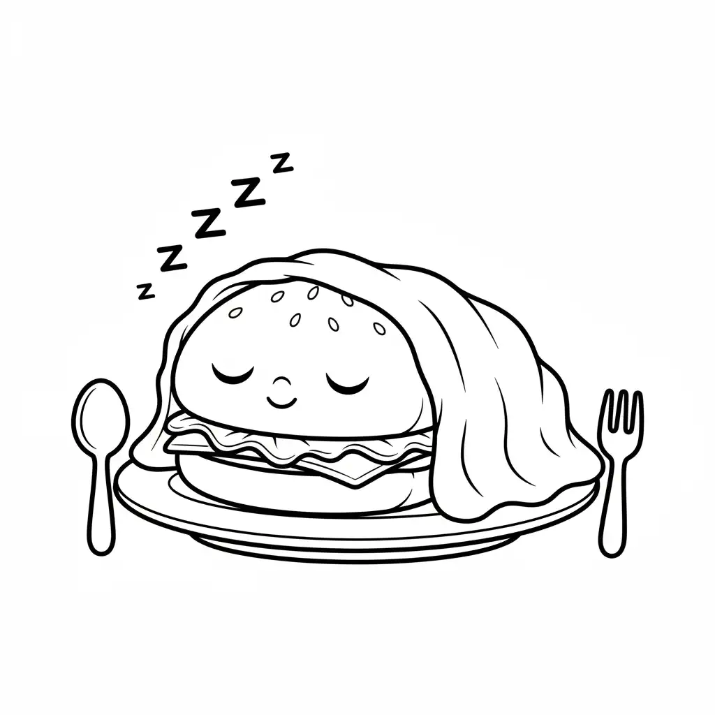 Hamburguesa para colorear para imprimir para niños 1