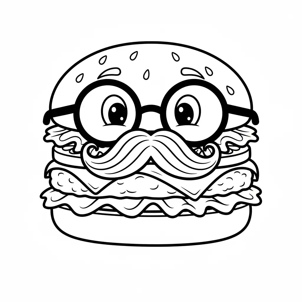 Hamburguesa para colorear para imprimir para niños