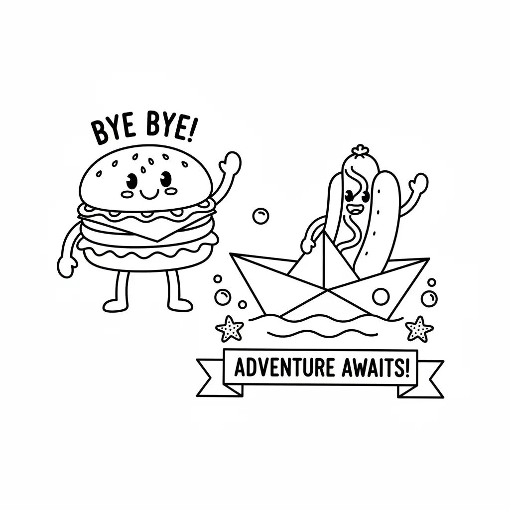 Hamburguesa para dibujar e imprimir