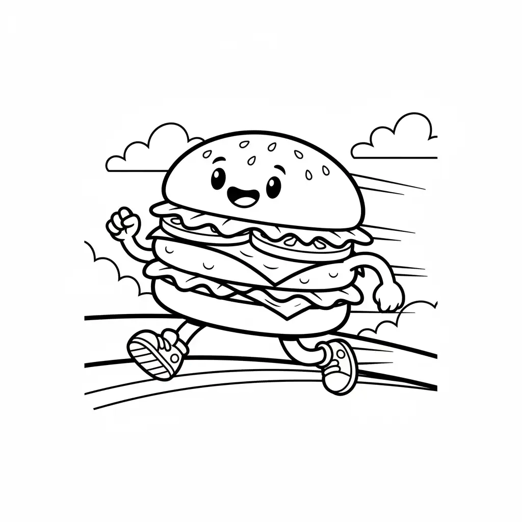 Hamburguesa para colorear para imprimir para niño de 12 años