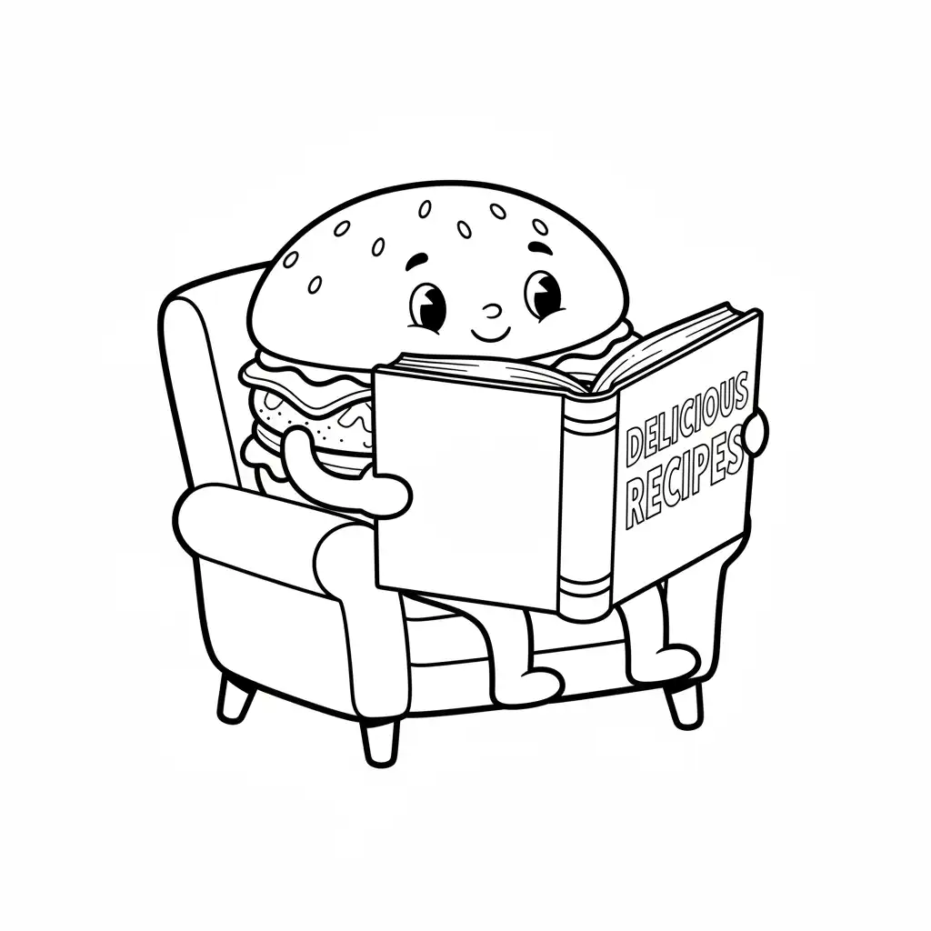 Hamburguesa para colorear para bebé para imprimir