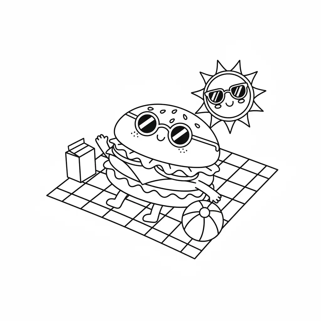 Hamburguesa para colorear en línea 2