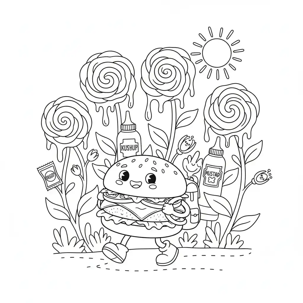 Hamburguesa para colorear para imprimir