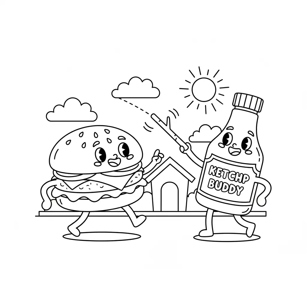 Hamburguesa para colorear para niño de 8 años