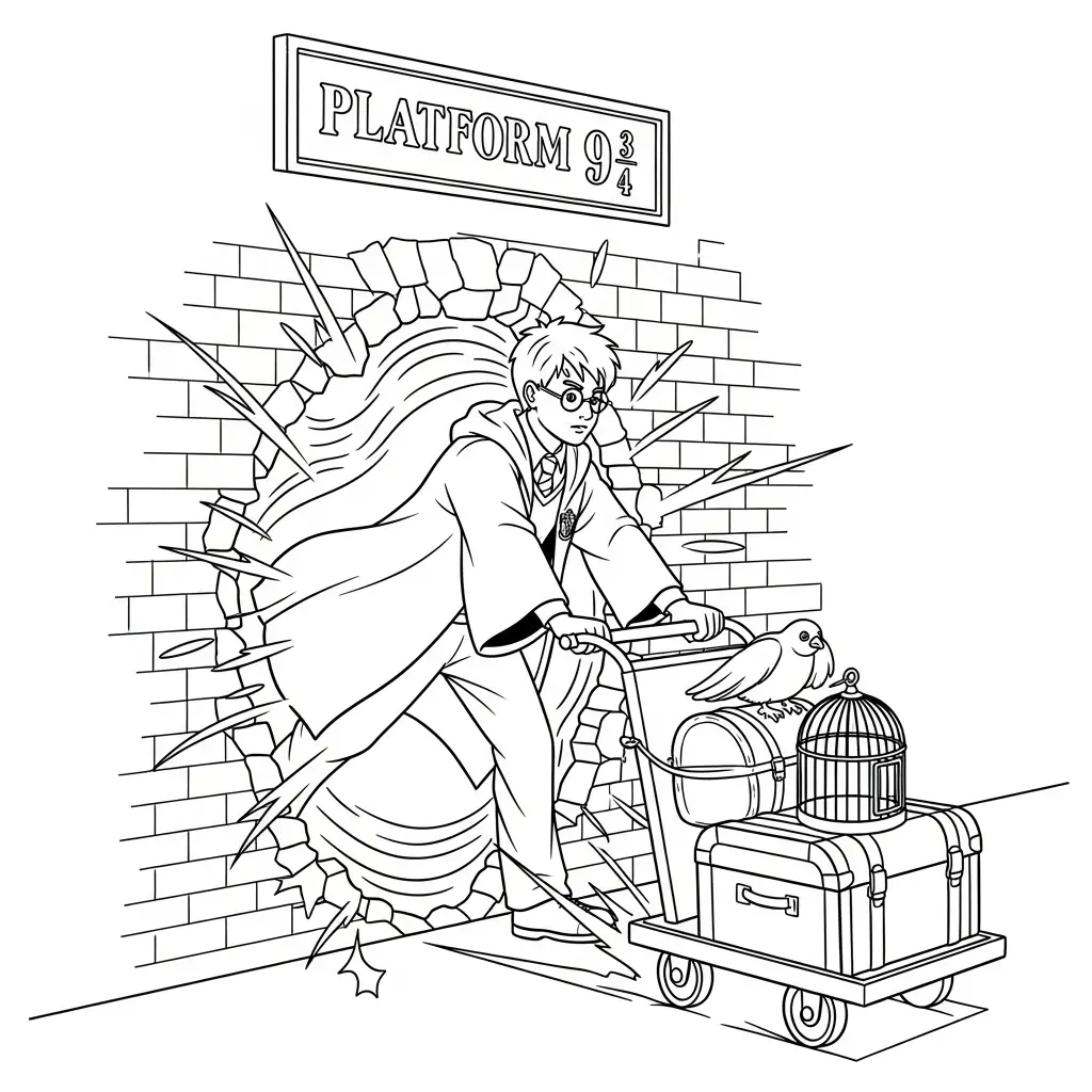 Harry Potter para colorear para imprimir pdf gratis