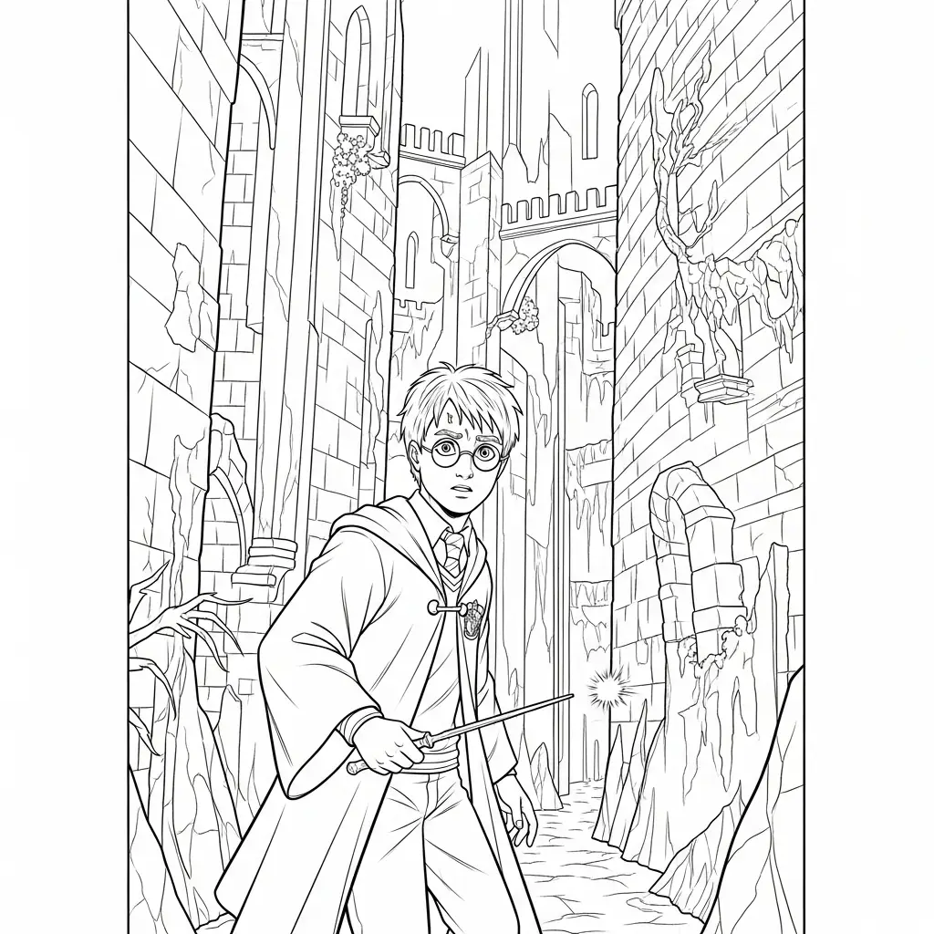 Harry Potter de niño para colorear para imprimir