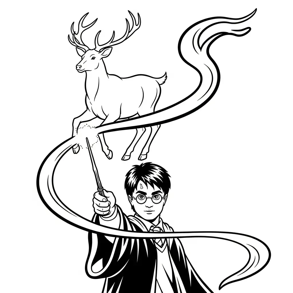 Harry Potter para colorear para imprimir para niño de 6 años