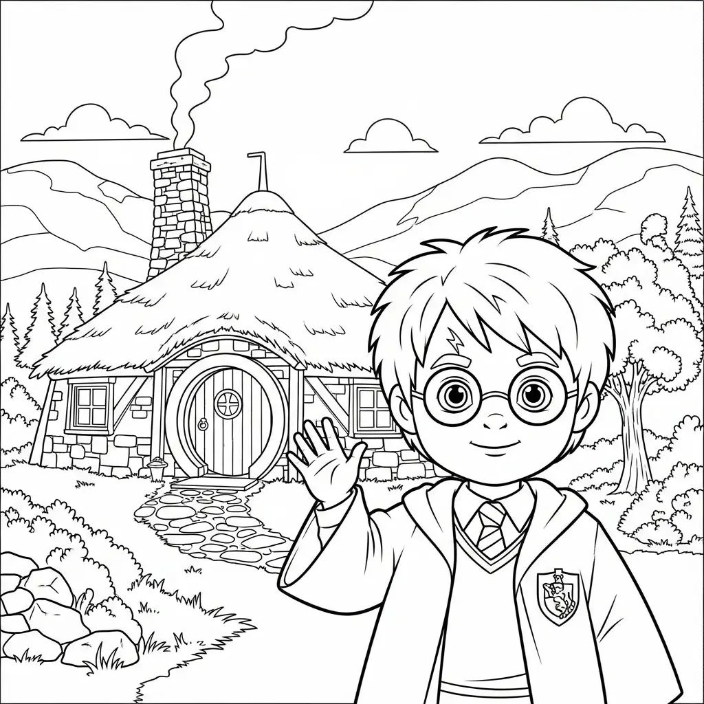imprimir Harry Potter para colorear gratis